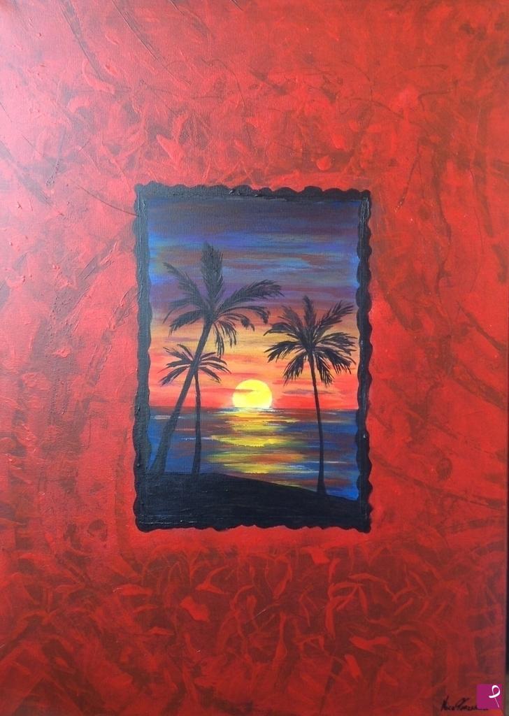 quadri in vendita online - Tramonto Rosso 