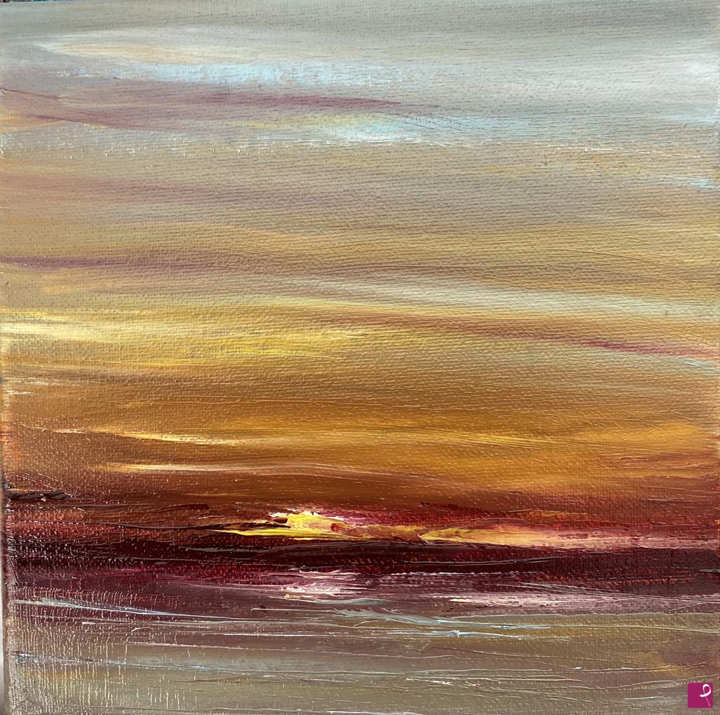 quadri in vendita online - Tramonto rosso