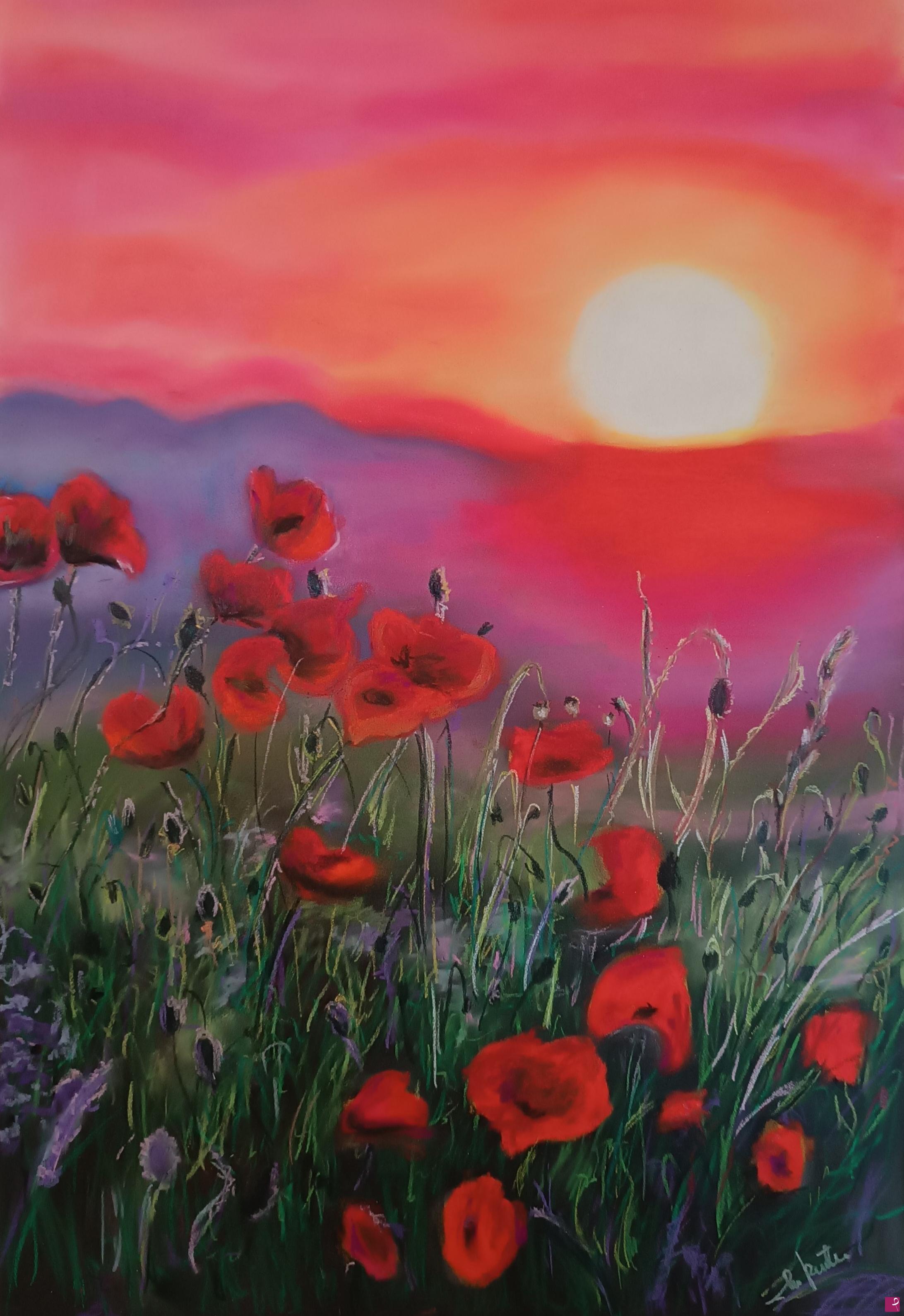 quadri in vendita online - Tramonto rosso 