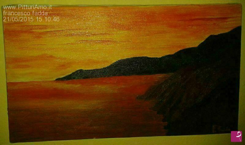 quadri in vendita online - tramonto rosso