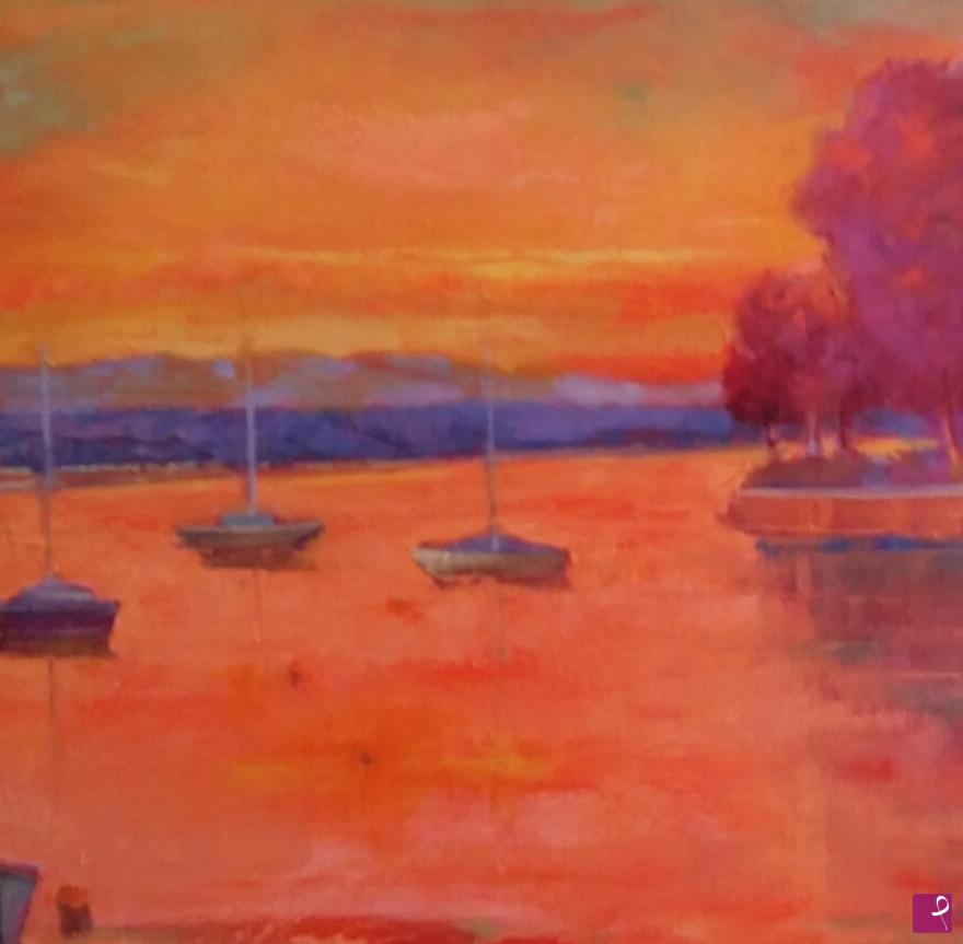 quadri in vendita online - Tramonto Rosso