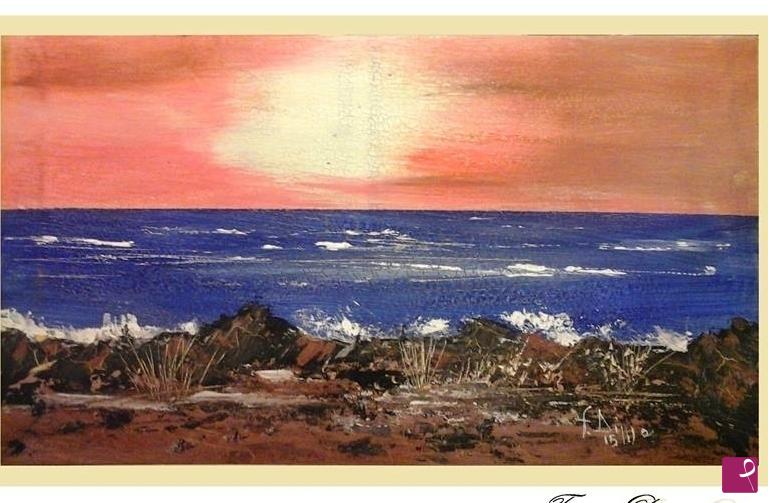 quadri in vendita online - Tramonto rosso