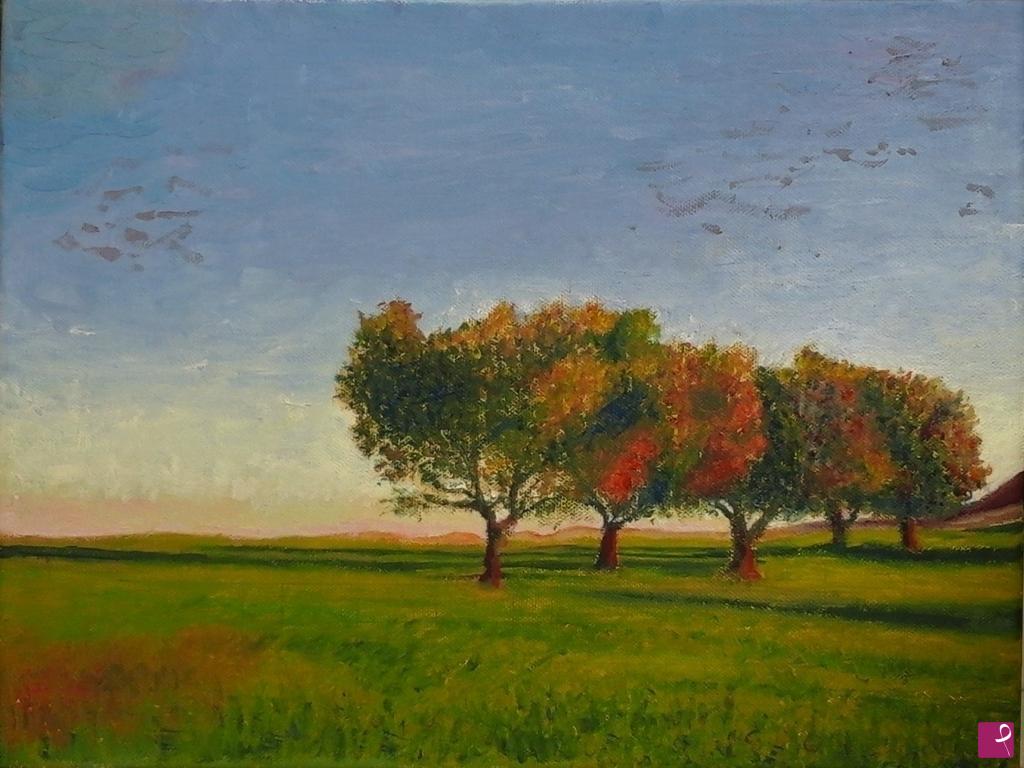 quadri in vendita online - Tramonto su Aidone