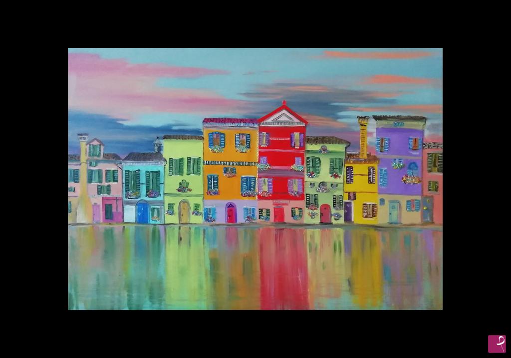 quadri in vendita online - Tramonto su Burano 