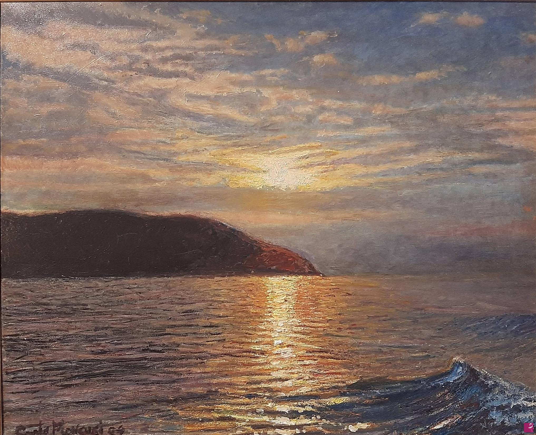 quadri in vendita online - Tramonto su Capo Vita