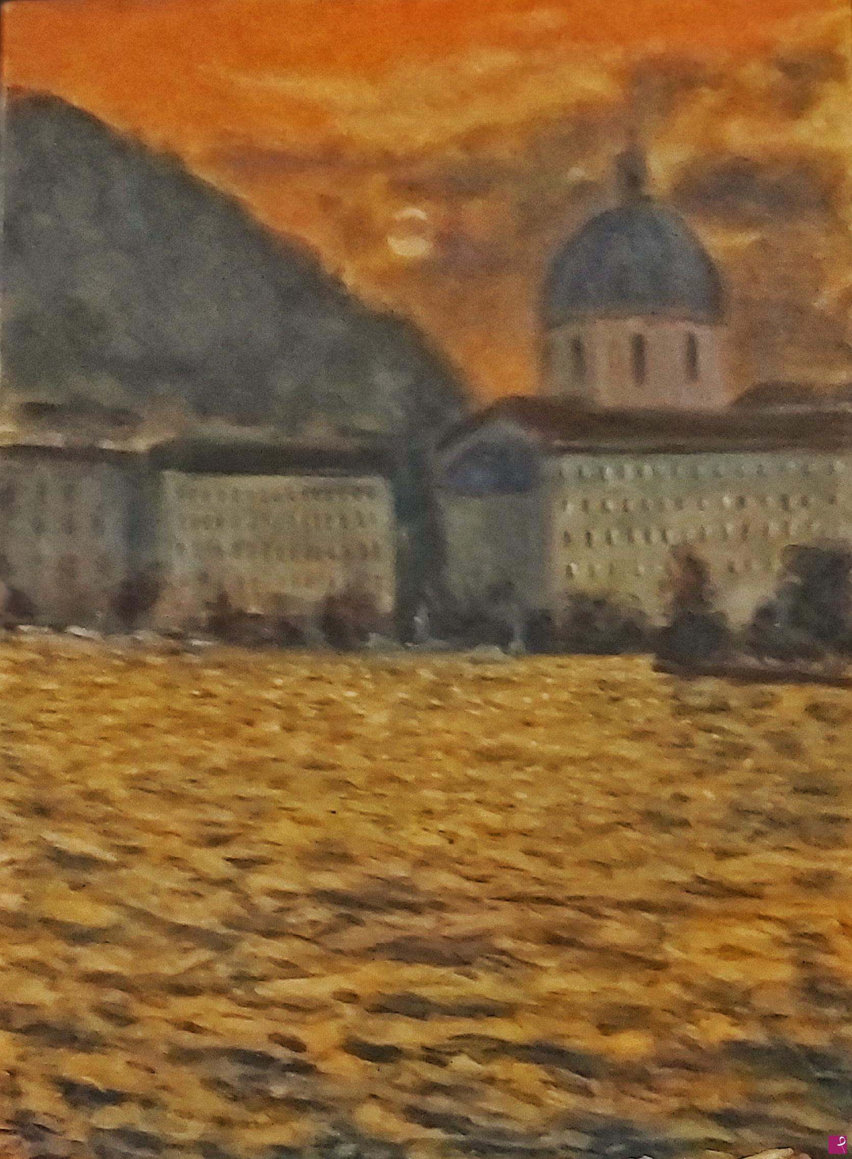 quadri in vendita online - Tramonto su Como - rif.LG-204-CL/OT50x70/V2025