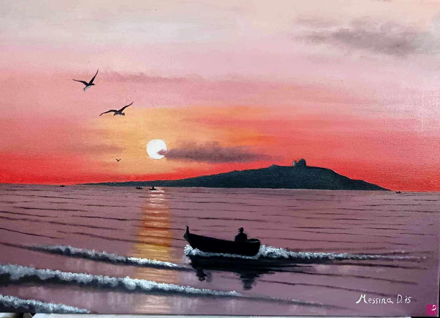 quadri in vendita online - TRAMONTO SU ISOLA DELLE FEMMINE
