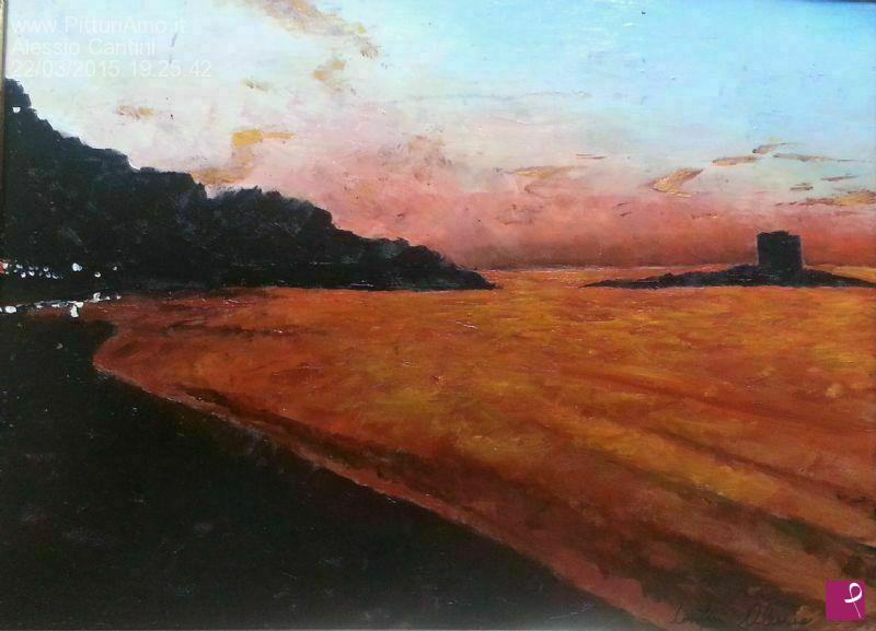 quadri in vendita online - tramonto su stintino