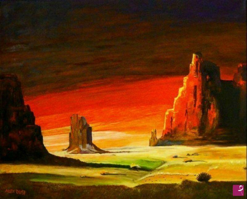 quadri in vendita online - Tramonto sudovest