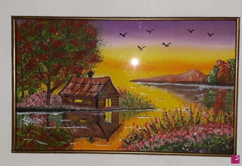 quadri in vendita online - Tramonto sul fiume