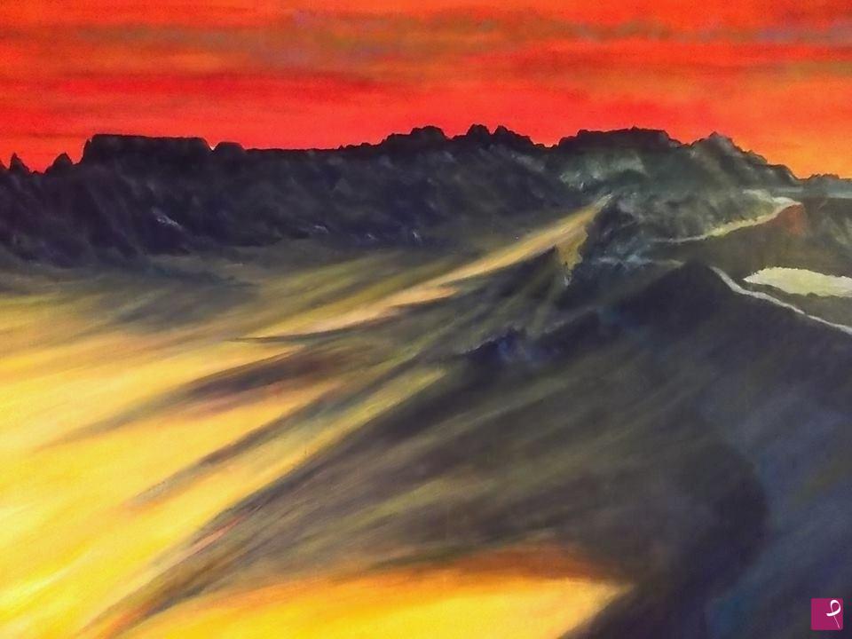 quadri in vendita online - TRAMONTO SUL GHIACCIAIO
