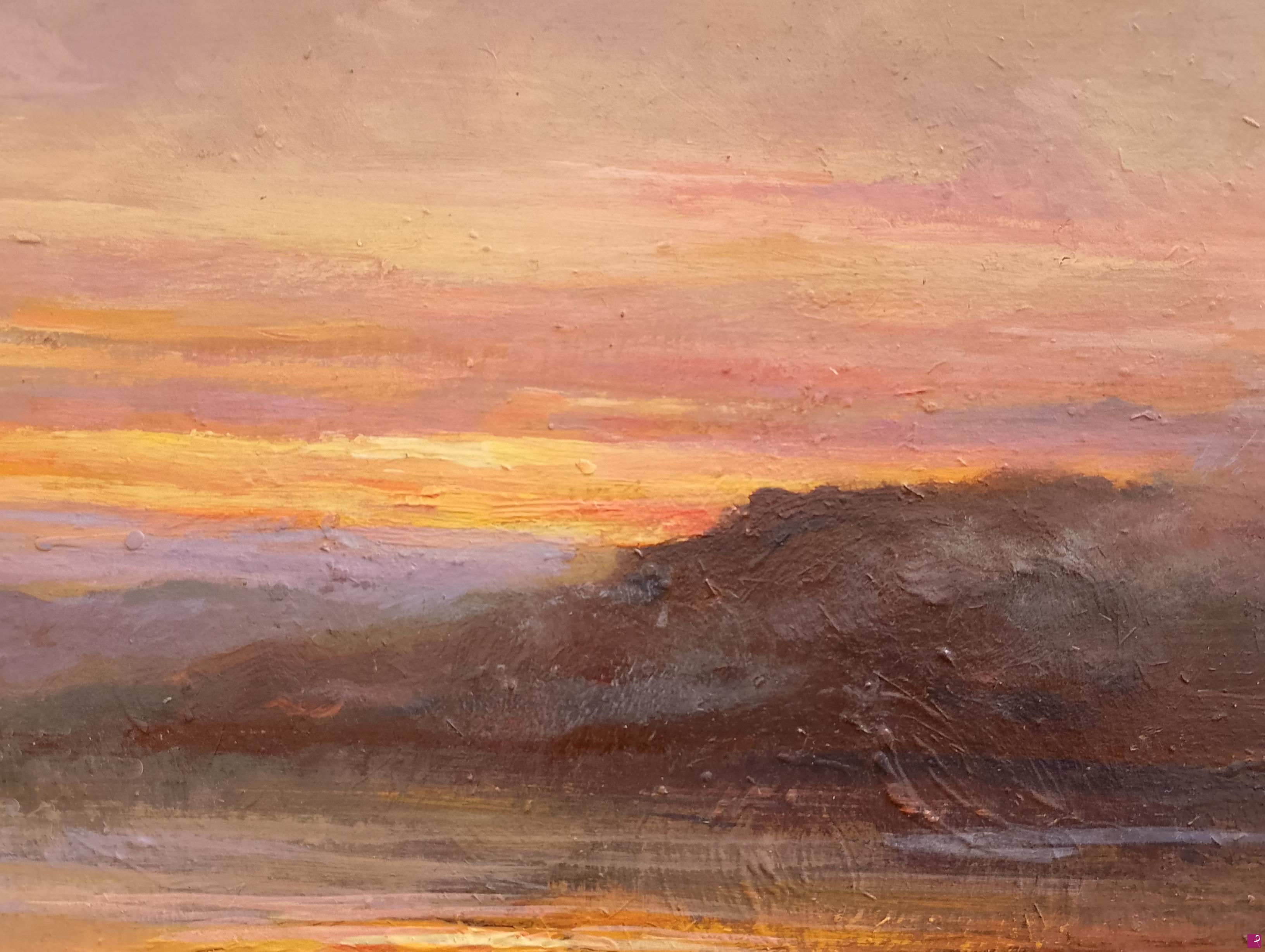 quadri in vendita online - Tramonto sul lago 