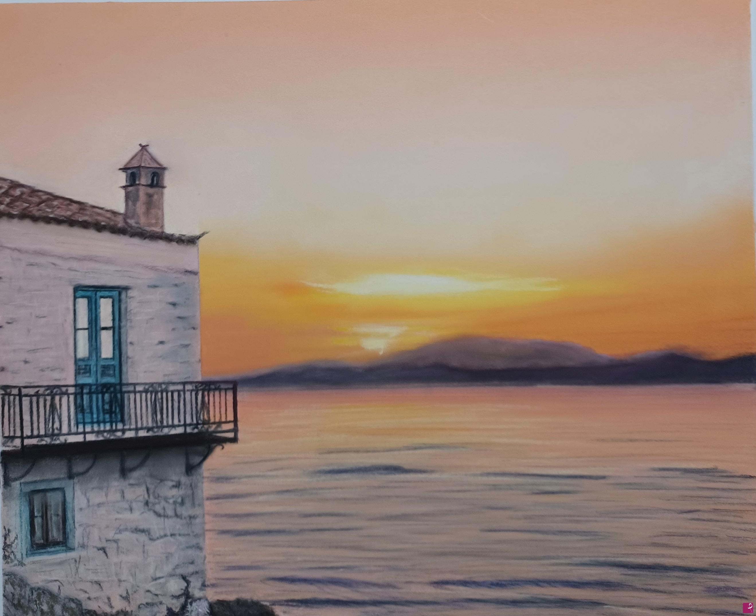 quadri in vendita online - Tramonto sul lago