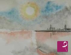 quadri in vendita online - Tramonto sul lago