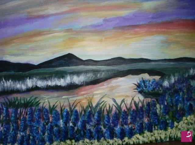 quadri in vendita online - TRAMONTO SUL LAGO