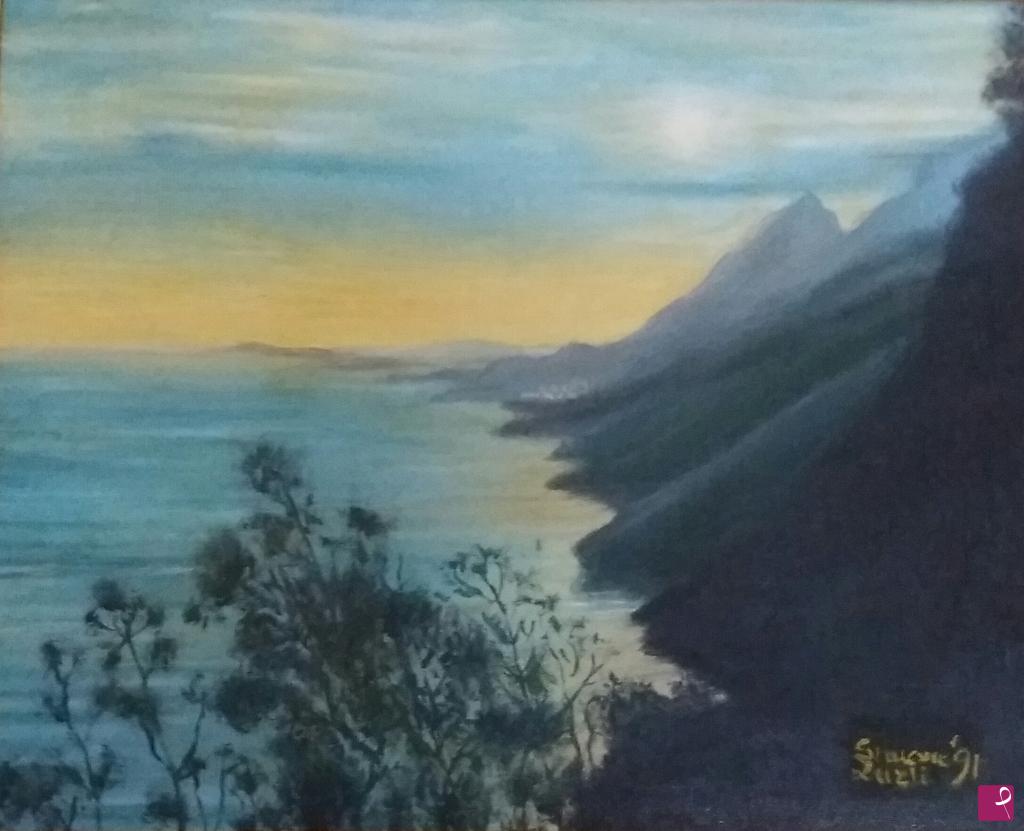 quadri in vendita online - tramonto sul lago di garda