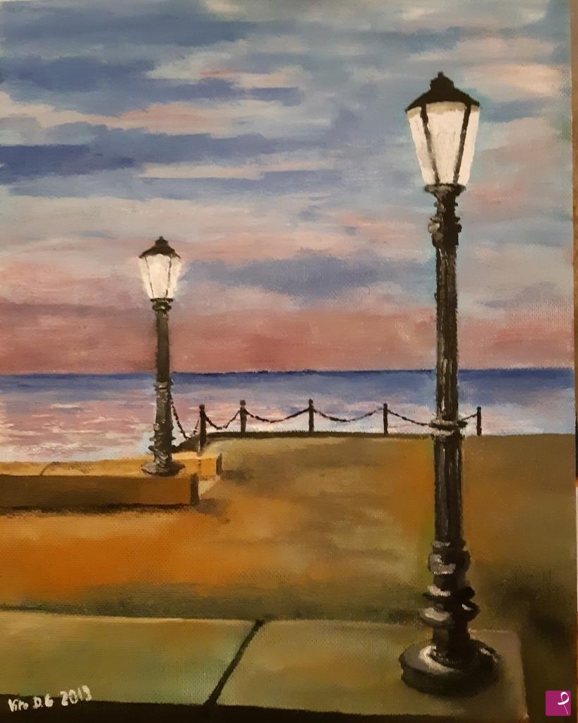 quadri in vendita online - Tramonto sul mar Nero