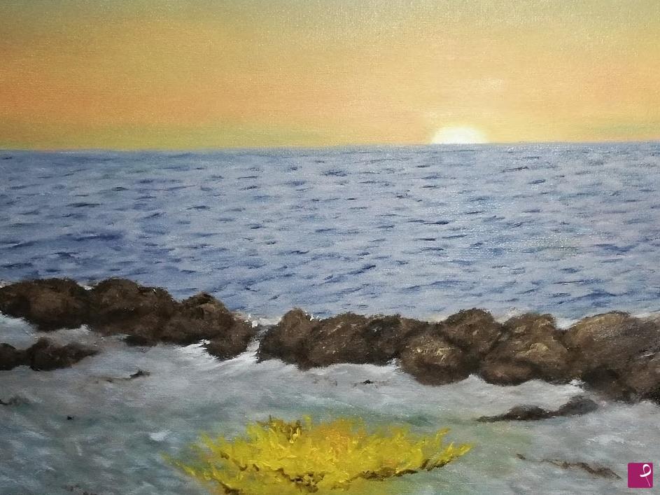 quadri in vendita online - tramonto sul mare