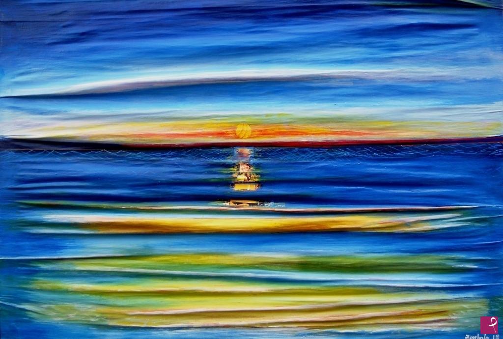 quadri in vendita online - Tramonto sul mare