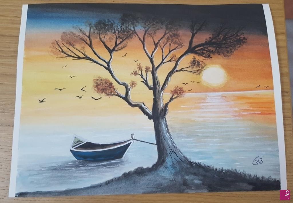 quadri in vendita online - Tramonto sul mare