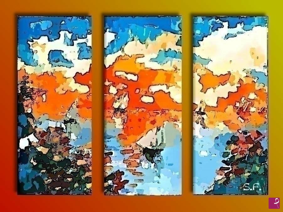 quadri in vendita online - Tramonto sul mare