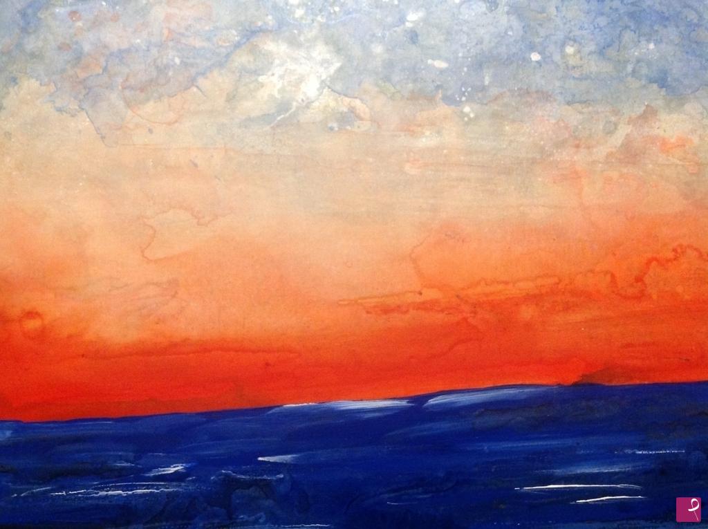 quadri in vendita online - Tramonto sul mare