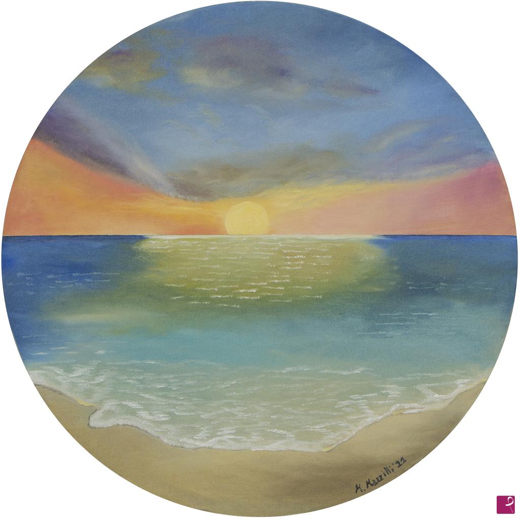 quadri in vendita online - Tramonto sul mare 