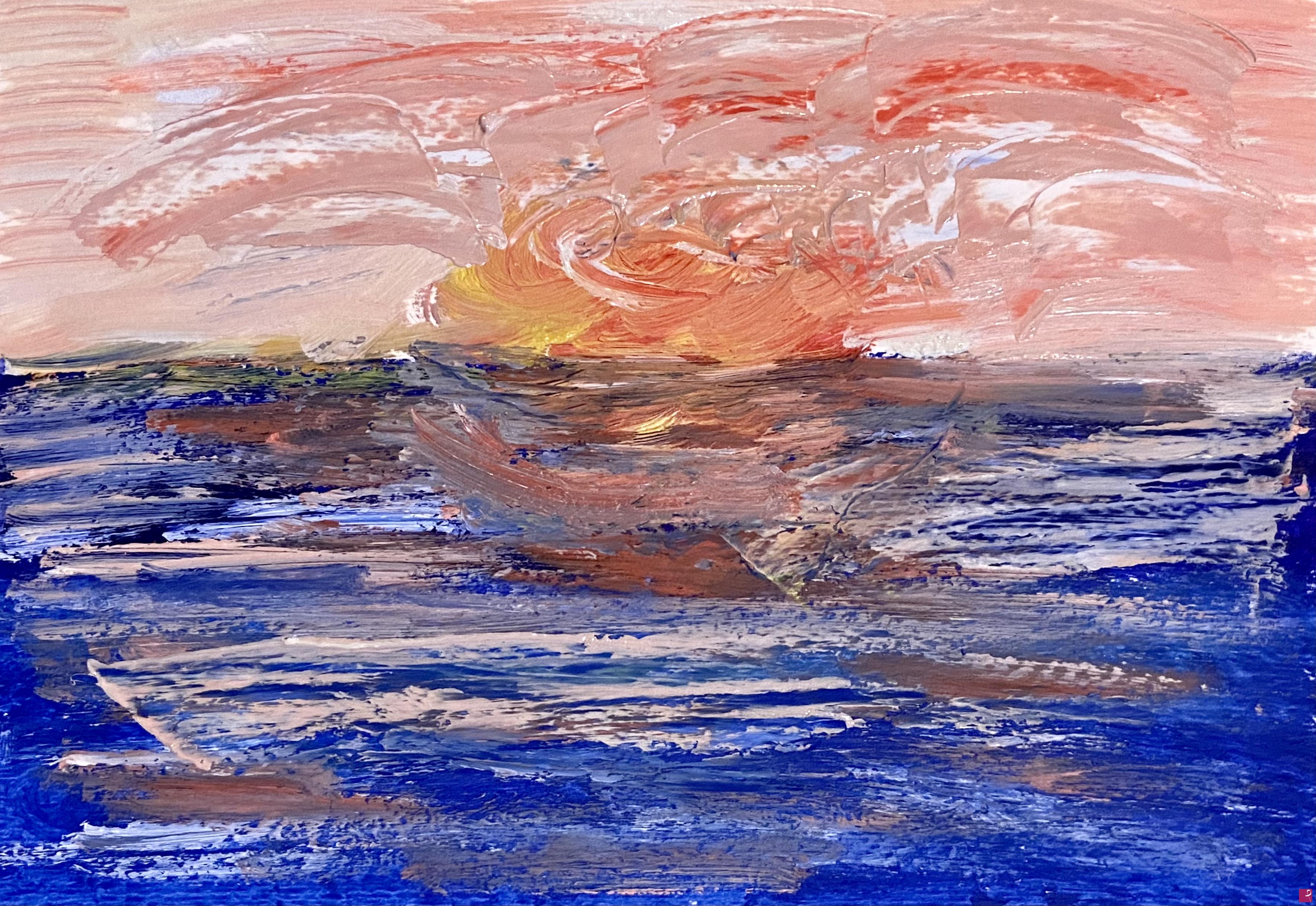 quadri in vendita online - Tramonto sul mare 