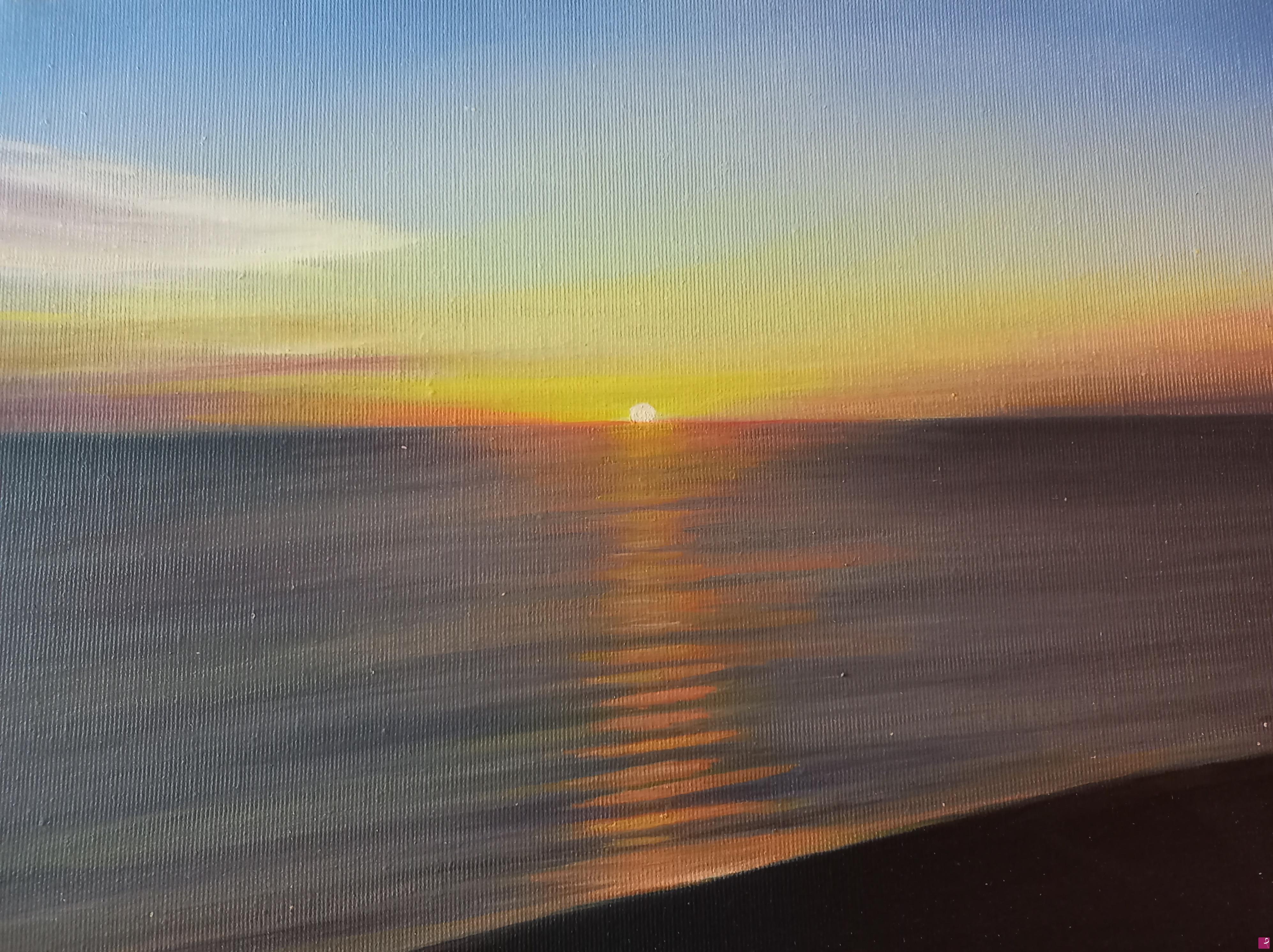 quadri in vendita online - Tramonto sul mare