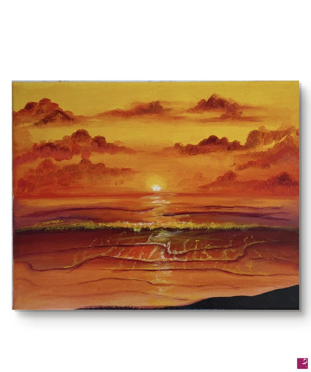 quadri in vendita online - Tramonto sul mare