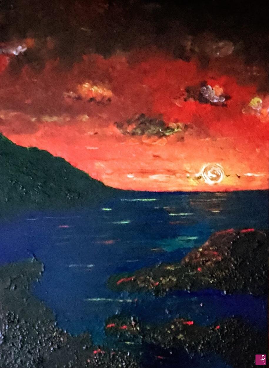 quadri in vendita online - Tramonto sul mare