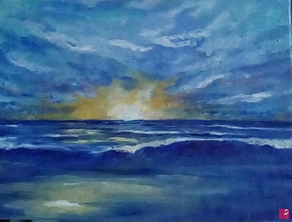 quadri in vendita online - Tramonto sul mare