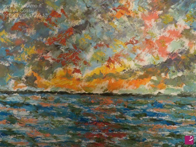 quadri in vendita online - Tramonto sul mare di Sicilia