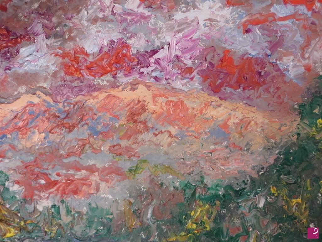 quadri in vendita online - Tramonto sul monte Corrasi