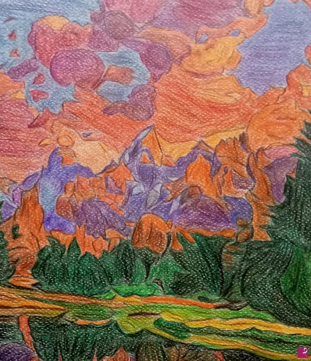 quadri in vendita online - "Tramonto sul Teton Range"