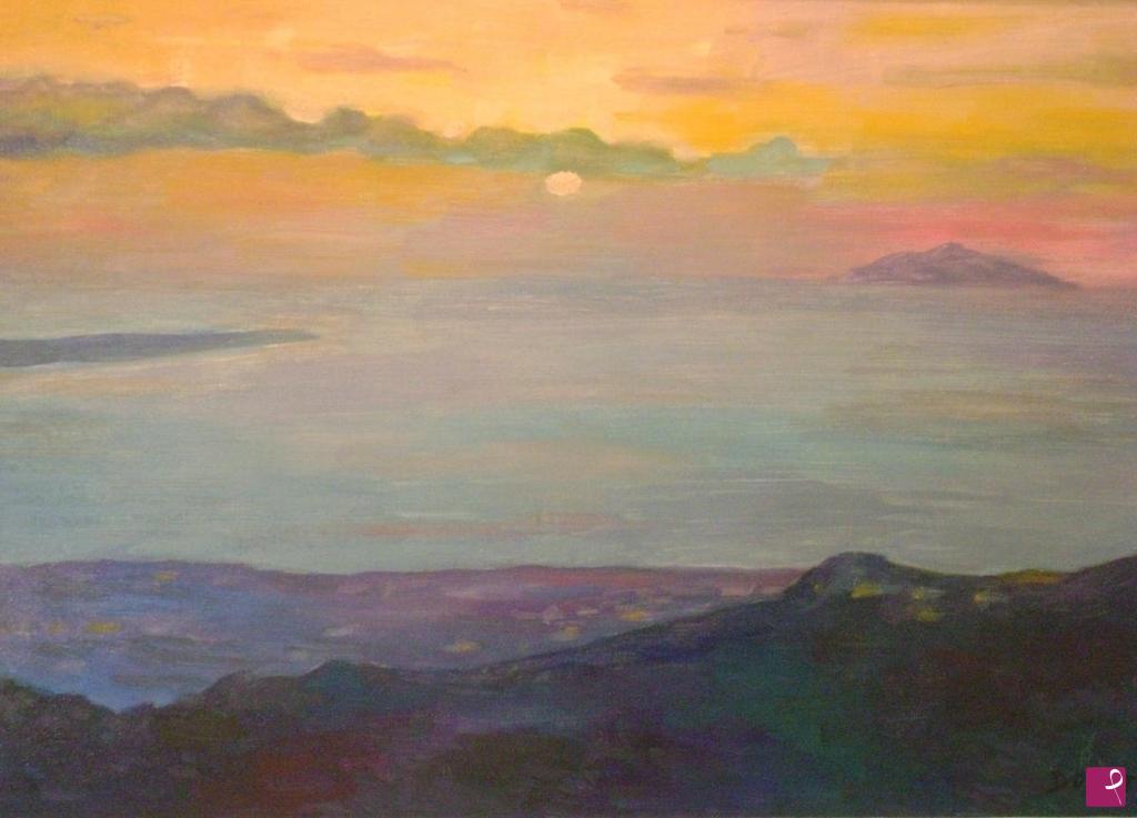 quadri in vendita online - Tramonto sulla costa