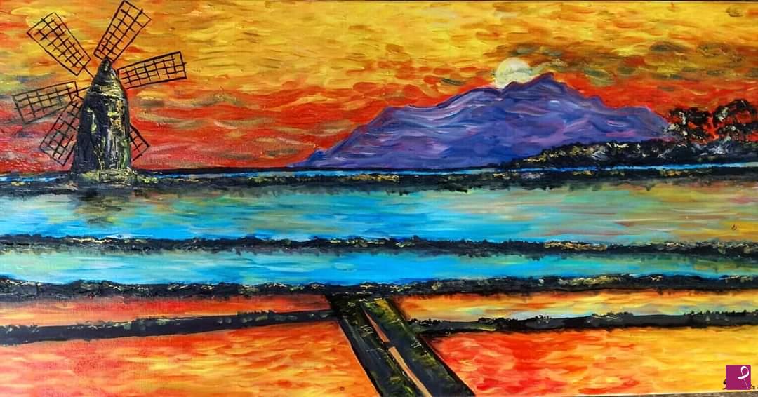 quadri in vendita online - Tramonto sulla Laguna