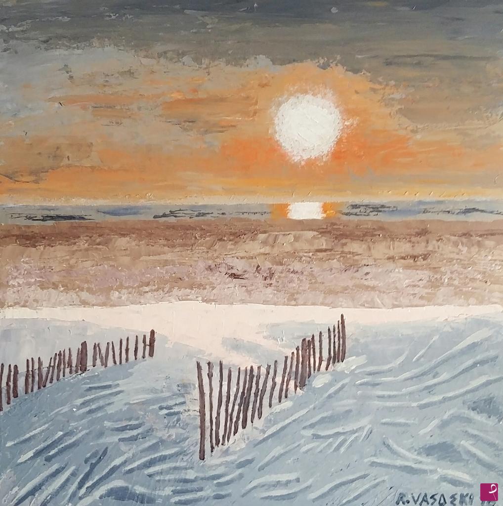 quadri in vendita online - TRAMONTO SULLA SPIAGGIA