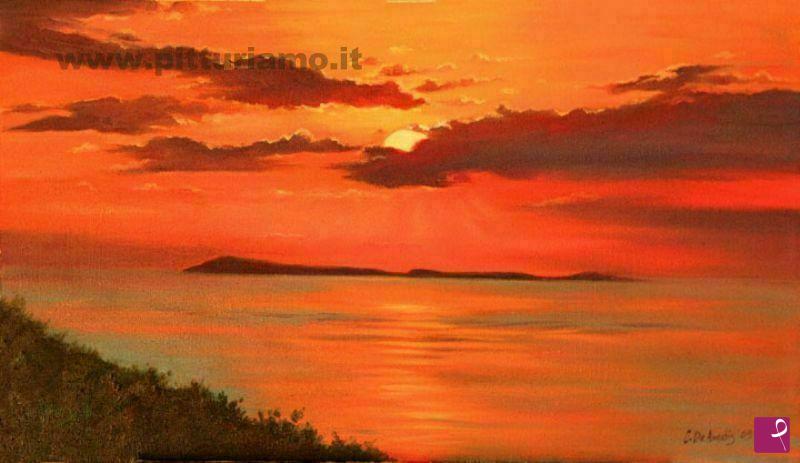 quadri in vendita online - tramonto sulle tremiti