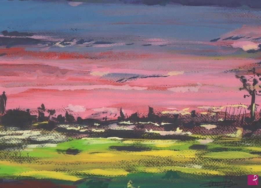 quadri in vendita online - Tramonto temperato