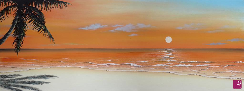 quadri in vendita online - Tramonto tropicale