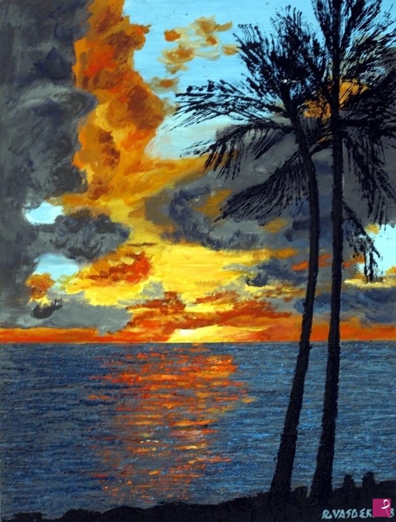 quadri in vendita online - TRAMONTO TROPICALE