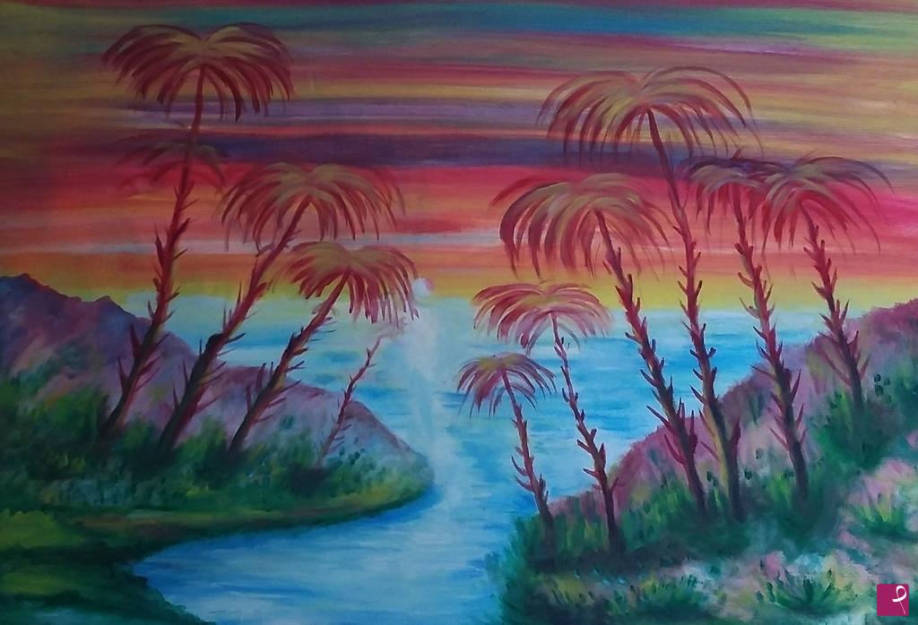 quadri in vendita online - Tramonto Tropicale 