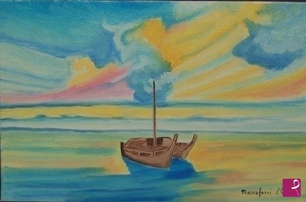 quadri in vendita online - Tramonto tropicale