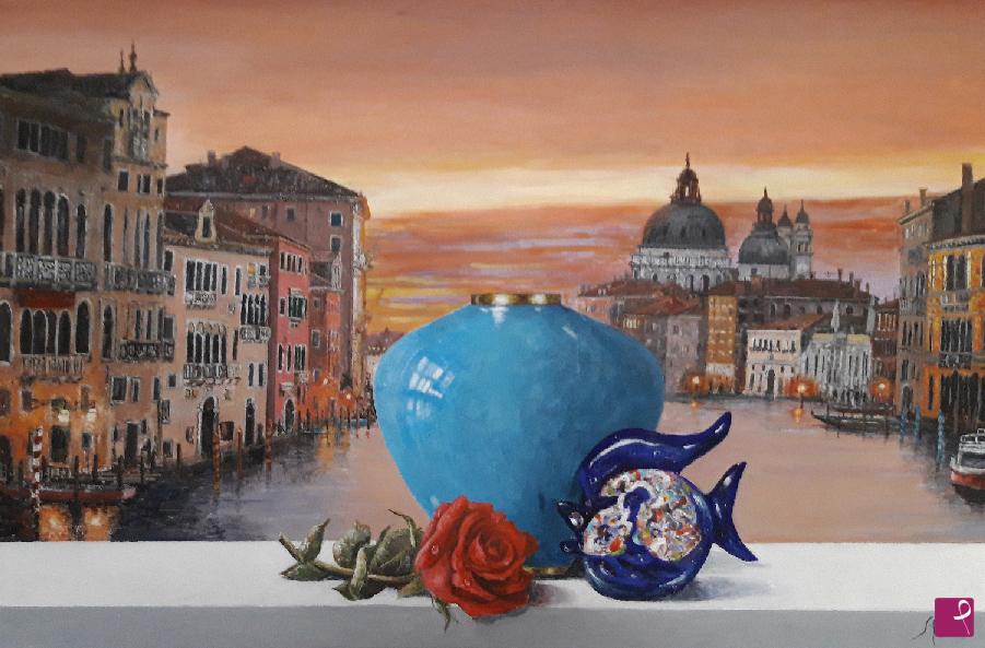 quadri in vendita online - Tramonto veneziano