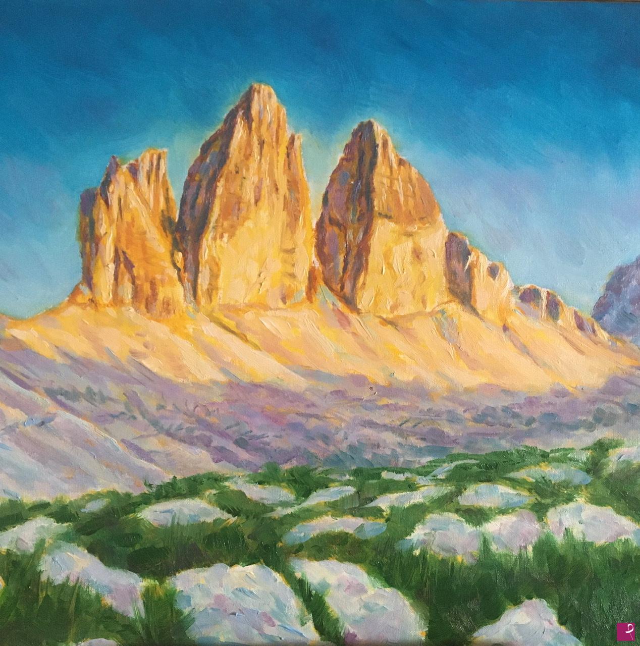 quadri in vendita online - Tre Cime  di Lavaredo  tramonto 