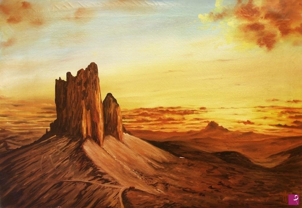quadri in vendita online - TRE CIME DI LAVAREDO VISTE DI PROFILO