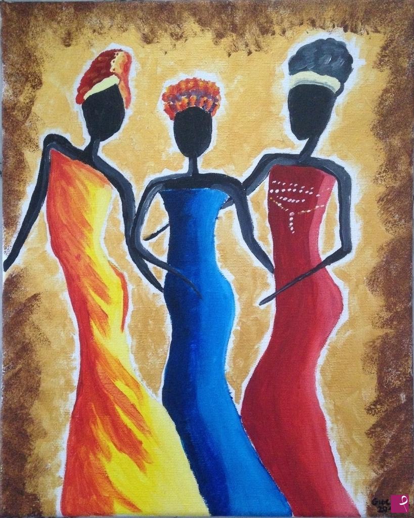 quadri in vendita online - Tre ragazze africane che parlano