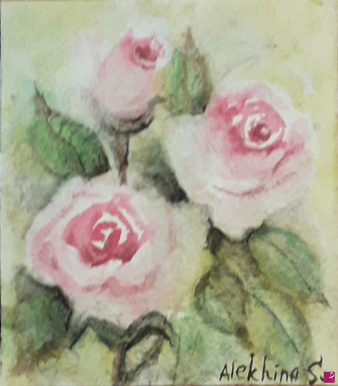 quadri in vendita online - Tre rose. Miniatura 