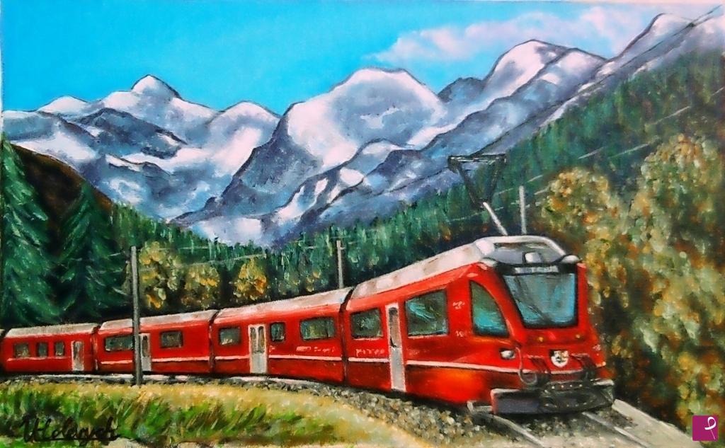 quadri in vendita online - Treno svizzero